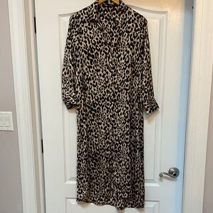 Leopard Print Long Sleeve Dress